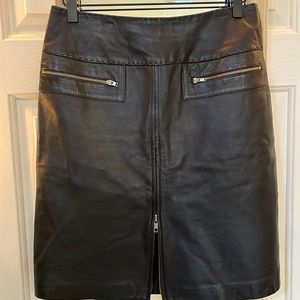 Leather Cache Mini Pencil Skirt